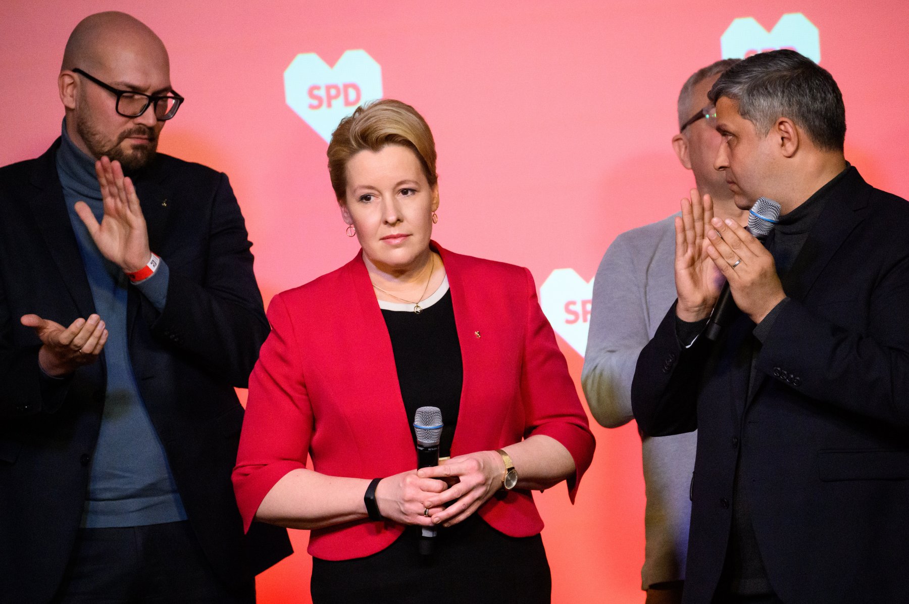 Enttäuschung bei Franziska Giffey: Die SPD landete bei der Wiederholung der Berliner Abgeordnetenhauswahl hinter der CDU.