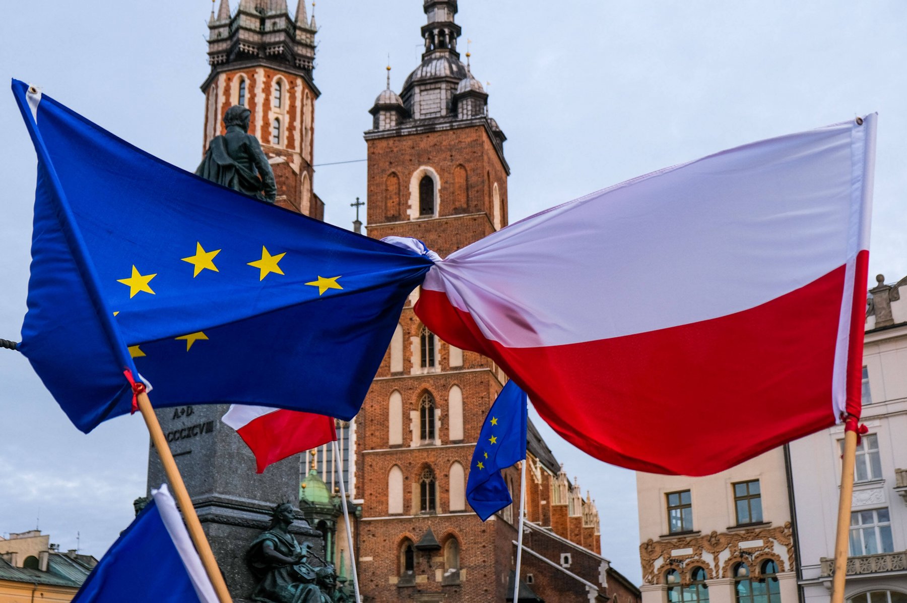 Zustimmung zur EU: Eine Demonstration in der polnischen Stadt Krakau.