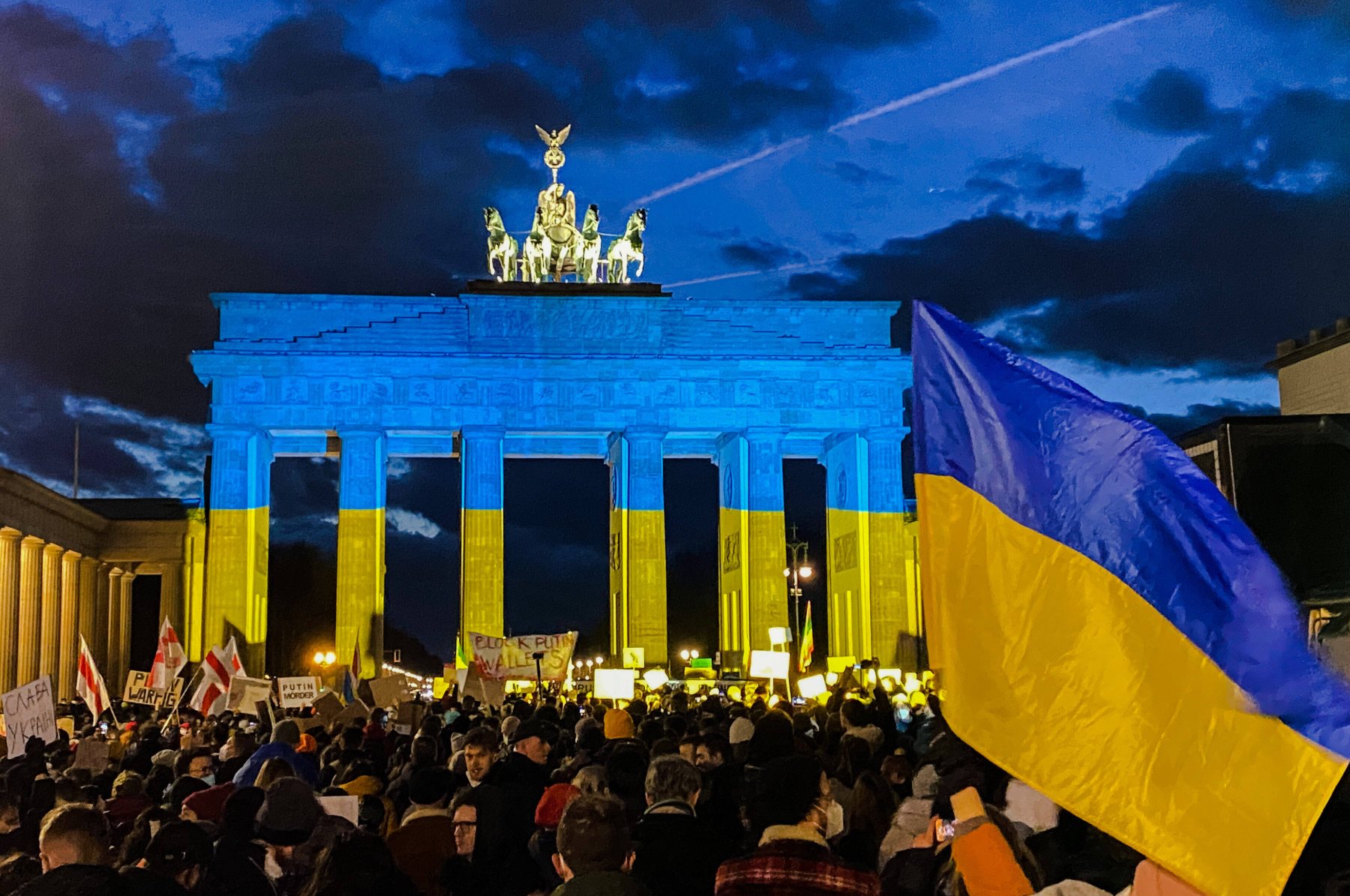 So war es vor einem Jahr: Demonstration für die Ukraine am Tag des russischen Angriffs in Berlin